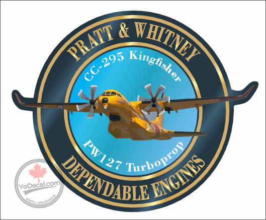 'Pratt & Whitney PW127 Turboprop CC-295 Kingfisher' Premium Vinyl Decal Sticker