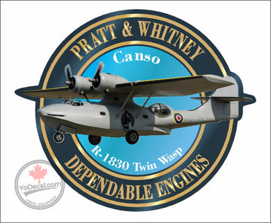 'Pratt & Whitney R-1830 Twin Wasp Consolidated Canso' Premium Vinyl Decal Sticker