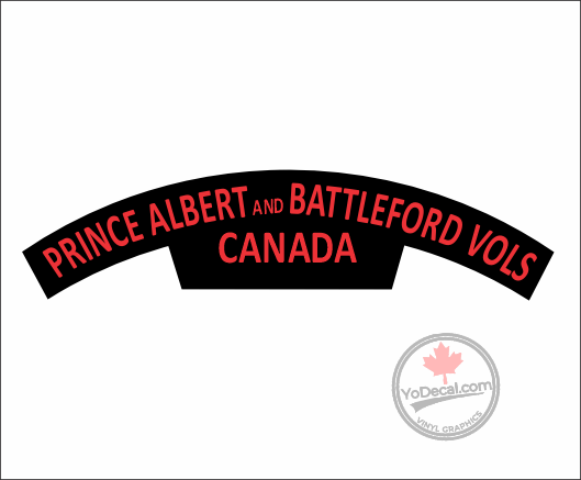 Prince Albert & Battleford WWII Shoulder Flash Premium Vinyl Decal / Sticker