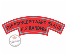 Prince Edward Island Highlanders WWII Shoulder Flash Vinyl Decal / Sticker