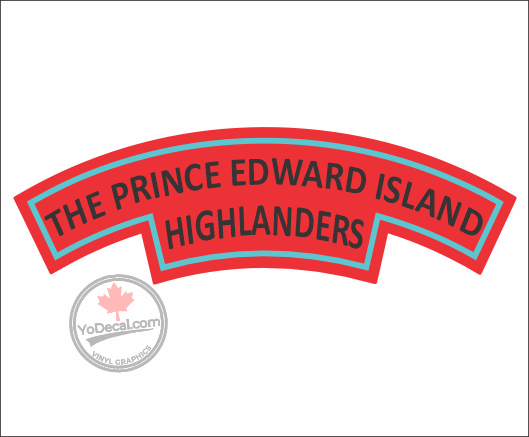 Prince Edward Island Highlanders WWII Shoulder Flash Vinyl Decal / Sticker