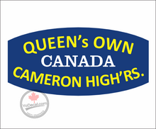 Queen's Own Cameron Highlanders WWII Shoulder Flash Vinyl Decal / Sticker