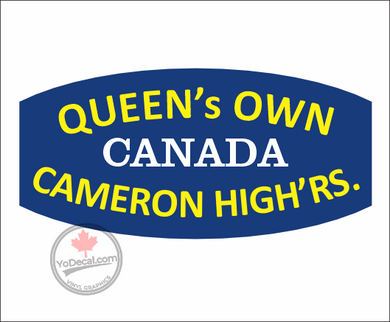 Queen's Own Cameron Highlanders WWII Shoulder Flash Vinyl Decal / Sticker