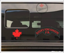 Queen's York Rangers 1st American Regt WWII Shoulder Flash Vinyl Decal / Sticker
