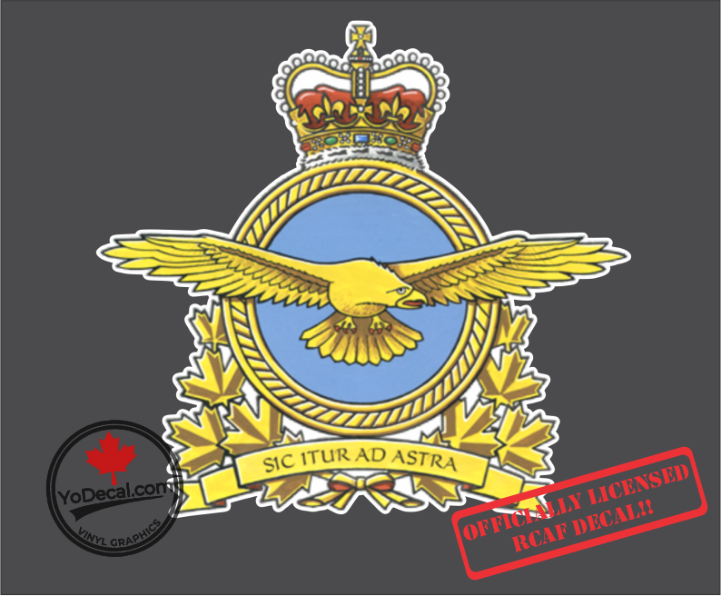 'RCAF Air Command Badge Sic Itur Ad Astra Full Colour' Premium Vinyl Decal / Sticker