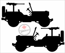 'Rat Patrol Jeep Willys 50 Cal (PAIR)' Premium Vinyl Decal / Sticker