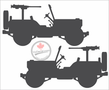 'Rat Patrol Jeep Willys 50 Cal (PAIR)' Premium Vinyl Decal / Sticker