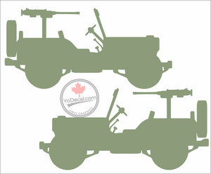 'Rat Patrol Jeep Willys 50 Cal (PAIR)' Premium Vinyl Decal / Sticker