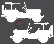 'Rat Patrol Jeep Willys 50 Cal (PAIR)' Premium Vinyl Decal / Sticker