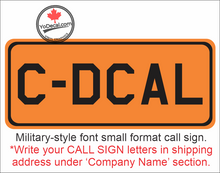 'Call Sign Reg Marks Small Format 1' Premium Vinyl Decal Sticker