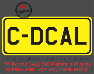 'Call Sign Reg Marks Small Format 1' Premium Vinyl Decal Sticker