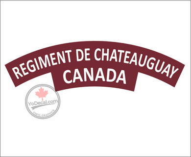 Regiment de Chateauguay WWII Shoulder Flash Premium Vinyl Decal / Sticker