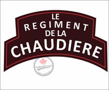Regiment De La Chaudiere WWII Shoulder Flash' Premium Vinyl Decal / Sticker
