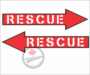 'RESCUE Arrow 1' Premium Vinyl Decal / Sticker