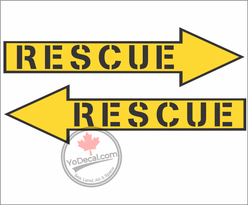 'RESCUE Arrow 1' Premium Vinyl Decal / Sticker