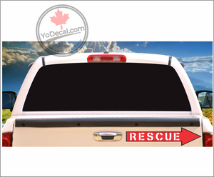 'RESCUE Arrow 1' Premium Vinyl Decal / Sticker