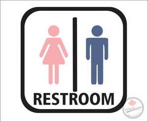 'Restroom Washroom Male Female Standard 1' Premium Vinyl Decal / Sticker