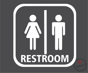 'Restroom Washroom Male Female Standard 1' Premium Vinyl Decal / Sticker