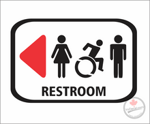 'Restroom Washroom 1 Male Female Wheelchair (LEFT)' Premium Vinyl Decal / Sticker