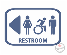 'Restroom Washroom 1 Male Female Wheelchair (LEFT)' Premium Vinyl Decal / Sticker