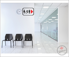 'Restroom Washroom 1 Male Female Wheelchair (RIGHT)' Premium Vinyl Decal / Sticker