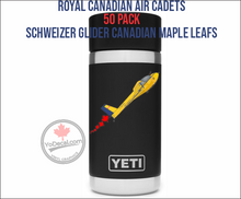 Royal Canadian Air Cadets (50 Pack) Schweizer Glider Maple Leaf Premium Vinyl Decals