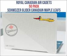 Royal Canadian Air Cadets (50 Pack) Schweizer Glider Maple Leaf Premium Vinyl Decals
