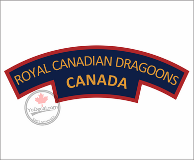 'Royal Canadian Dragoons WWII Shoulder Flash' Premium Vinyl Decal / Sticker