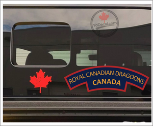 'Royal Canadian Dragoons WWII Shoulder Flash' Premium Vinyl Decal / Sticker