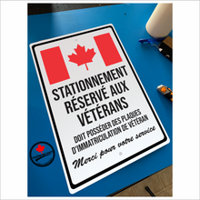 Stationnement Aux Veterans 12"x18" Panneau réfléchissant en aluminium