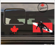 'Diver Down Scuba Flag & Diver' Premium Vinyl Decal / Sticker