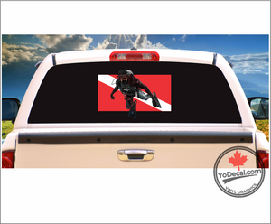 'Diver Down Scuba Flag & Diver' Premium Vinyl Decal / Sticker