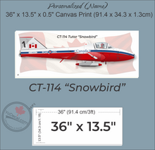 CT-114 Tutor "Snowbird" Side Profile Personalized Canvas Print