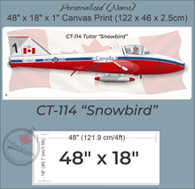 CT-114 Tutor "Snowbird" Side Profile Personalized Canvas Print