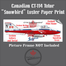CT-114 Tutor Snowbird "How Lucky I Am" Canvas Print