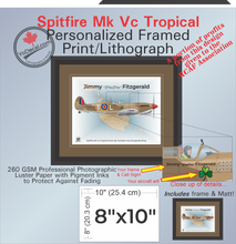 Malta Spitfire Mk Vc Tropical PERSONALIZED Aircraft Print / Lithograph