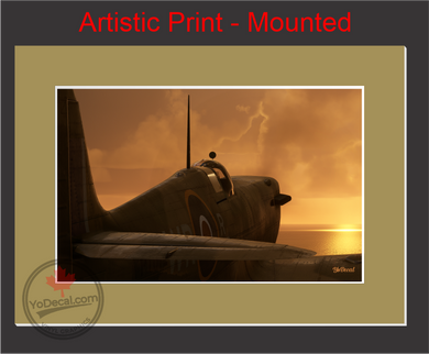 'Spitfire Golden Dawn (Mounted ARTISTIC PRINT)' Premium Wall Art