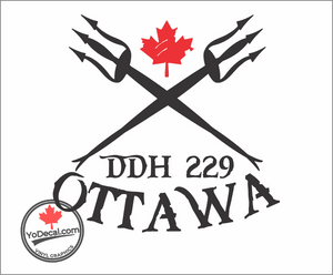 'DDH 229 Ottawa & Tridents' Premium Vinyl Decal / Sticker