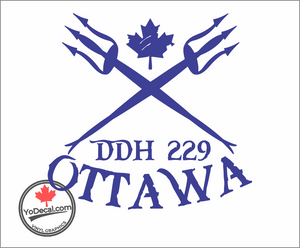 'DDH 229 Ottawa & Tridents' Premium Vinyl Decal / Sticker