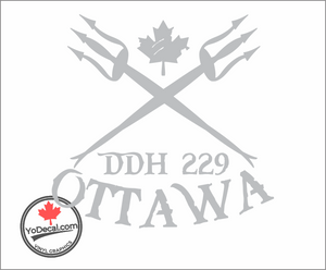 'DDH 229 Ottawa & Tridents' Premium Vinyl Decal / Sticker