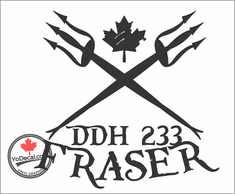 'DDH 233 Fraser & Tridents' Premium Vinyl Decal / Sticker