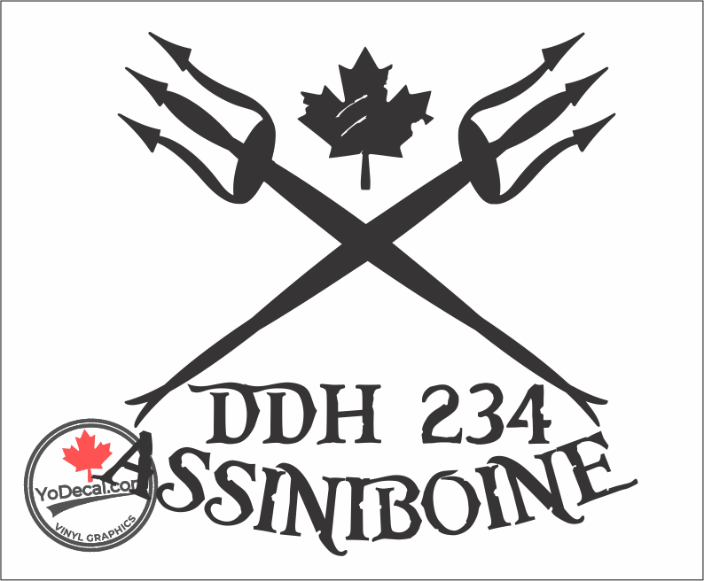 'DDH 234 Assiniboine & Tridents' Premium Vinyl Decal / Sticker