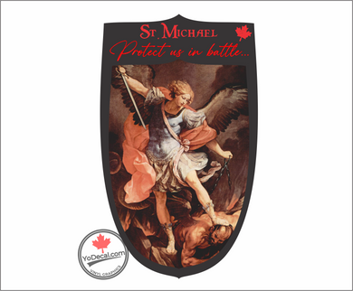 'St. Michael Protect Us In Battle... Full Colour' Premium Vinyl Decal