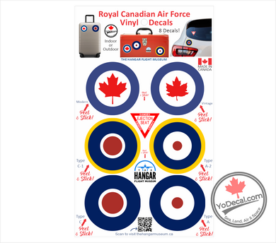 'The Hangar Flight Museum 8 Pack Roundels' Premium Vinyl Decal / Sticker
