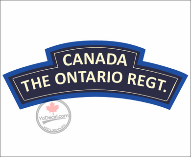 'The Ontario Regiment' WWII Shoulder Flash Premium Vinyl Decal / Sticker
