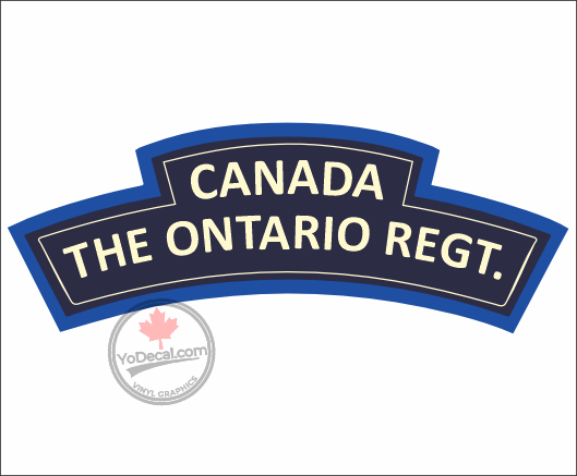 'The Ontario Regiment' WWII Shoulder Flash Premium Vinyl Decal / Sticker