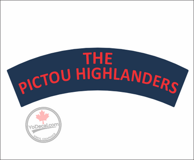'The Pictou Highlanders' WWII Shoulder Flash Premium Vinyl Decal / Sticker