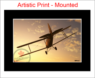 'Tiger Moth New Horizons (Mounted ARTISTIC PRINT)' Premium Wall Art