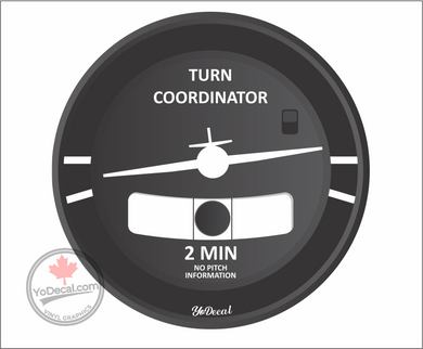 'Turn Coordinator Slip Indicator Flight Instrument' Premium Vinyl Decal Sticker