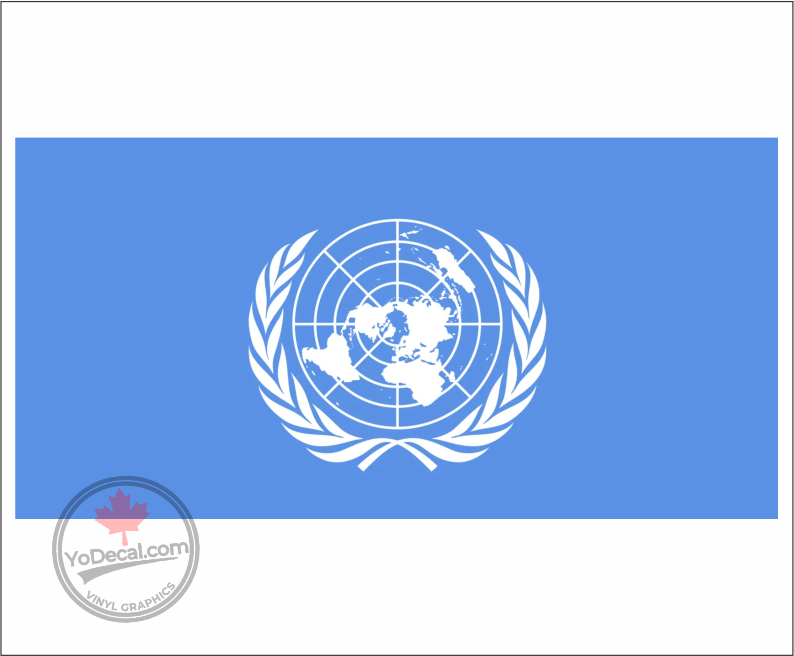 'UN (United Nations) Flag' Premium Vinyl Decal Sticker